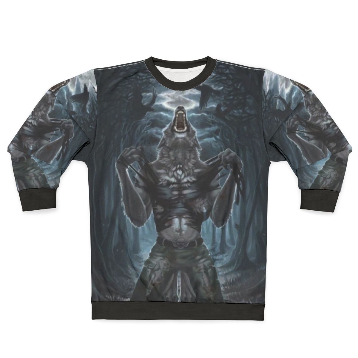 Werewolf Ripping Shirt Meme Sweatshirt