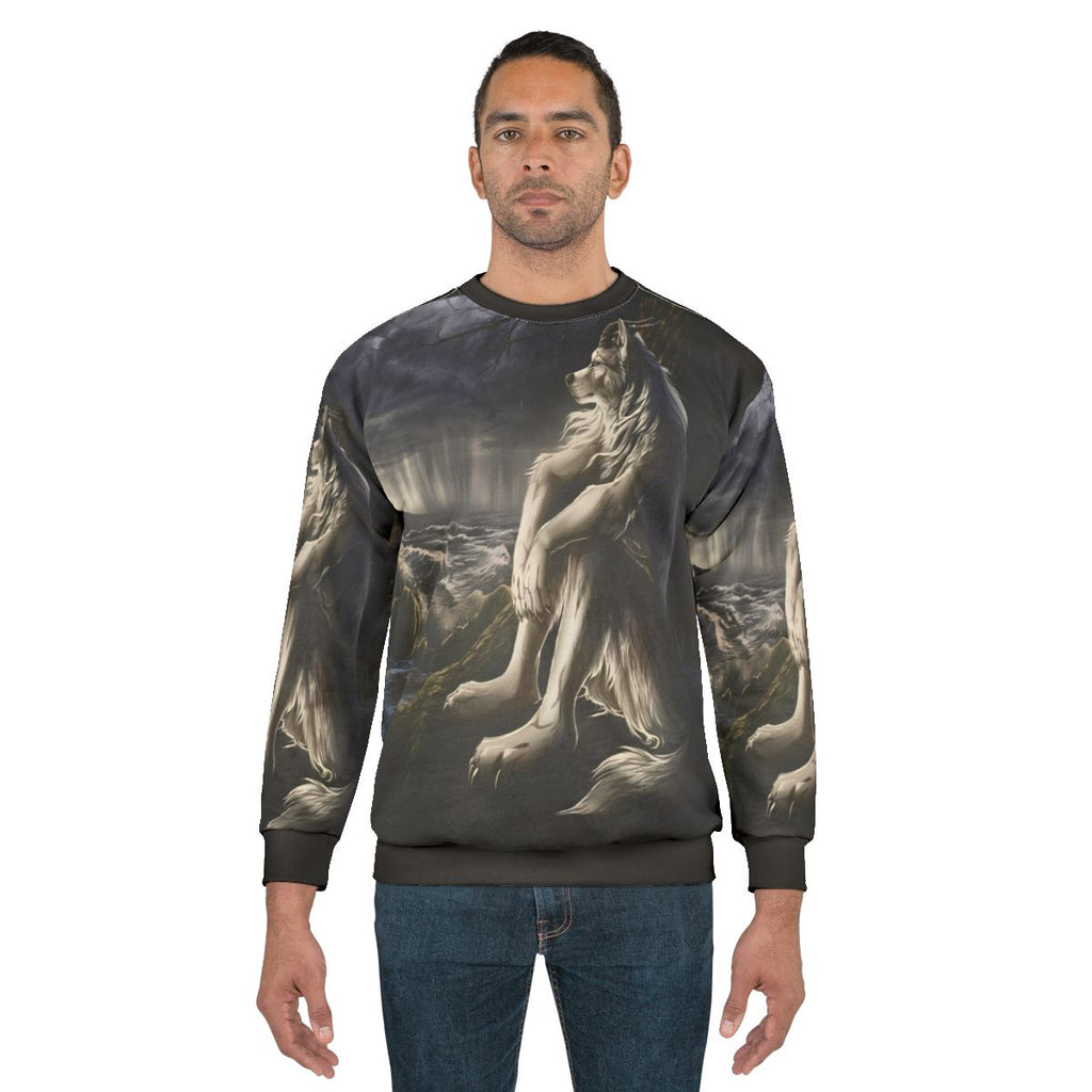 Werewolf Sitting Meme Sweatshirt