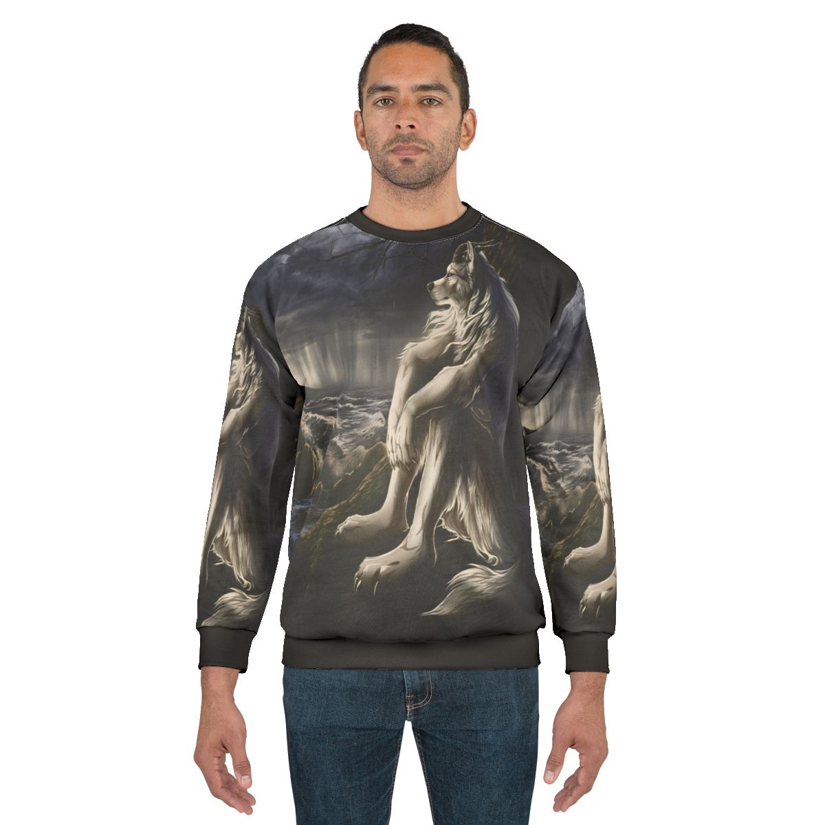 Werewolf Sitting Meme Sweatshirt
