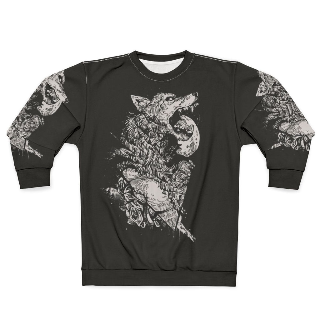 Werewolf Therewolf Sweatshirt with wolf and ink tattoo design