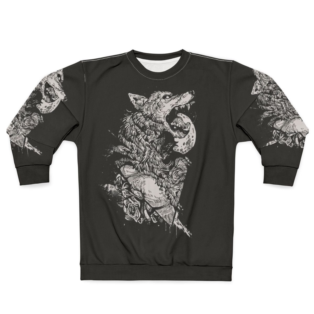 Werewolf Therewolf Sweatshirt with wolf and ink tattoo design