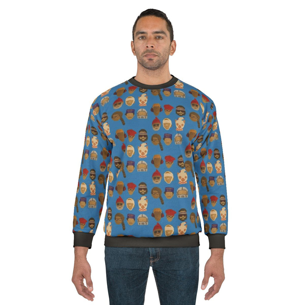 Wes Anderson inspired movie merchandise sweatshirt