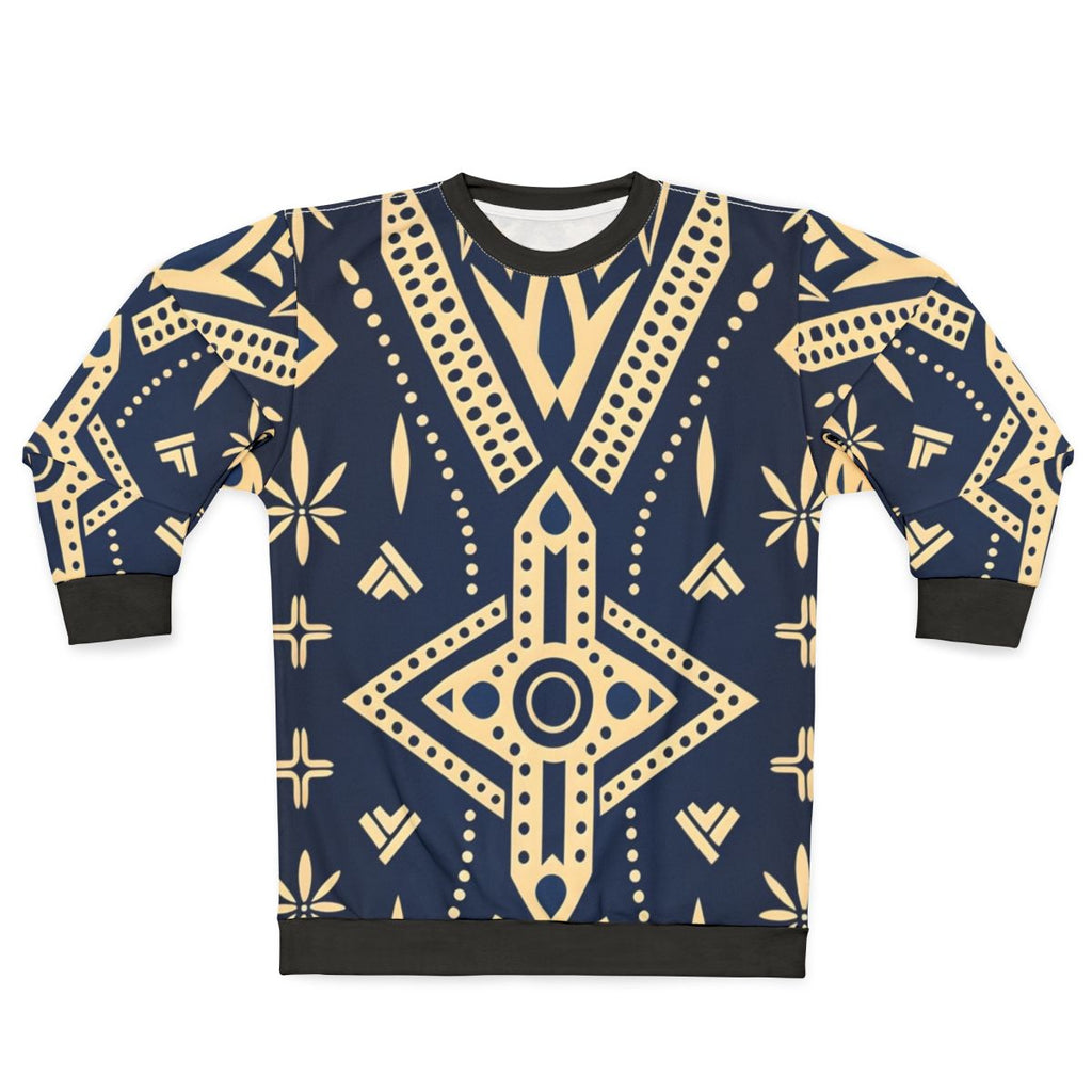 African mud cloth sweatshirt with tribal pattern design