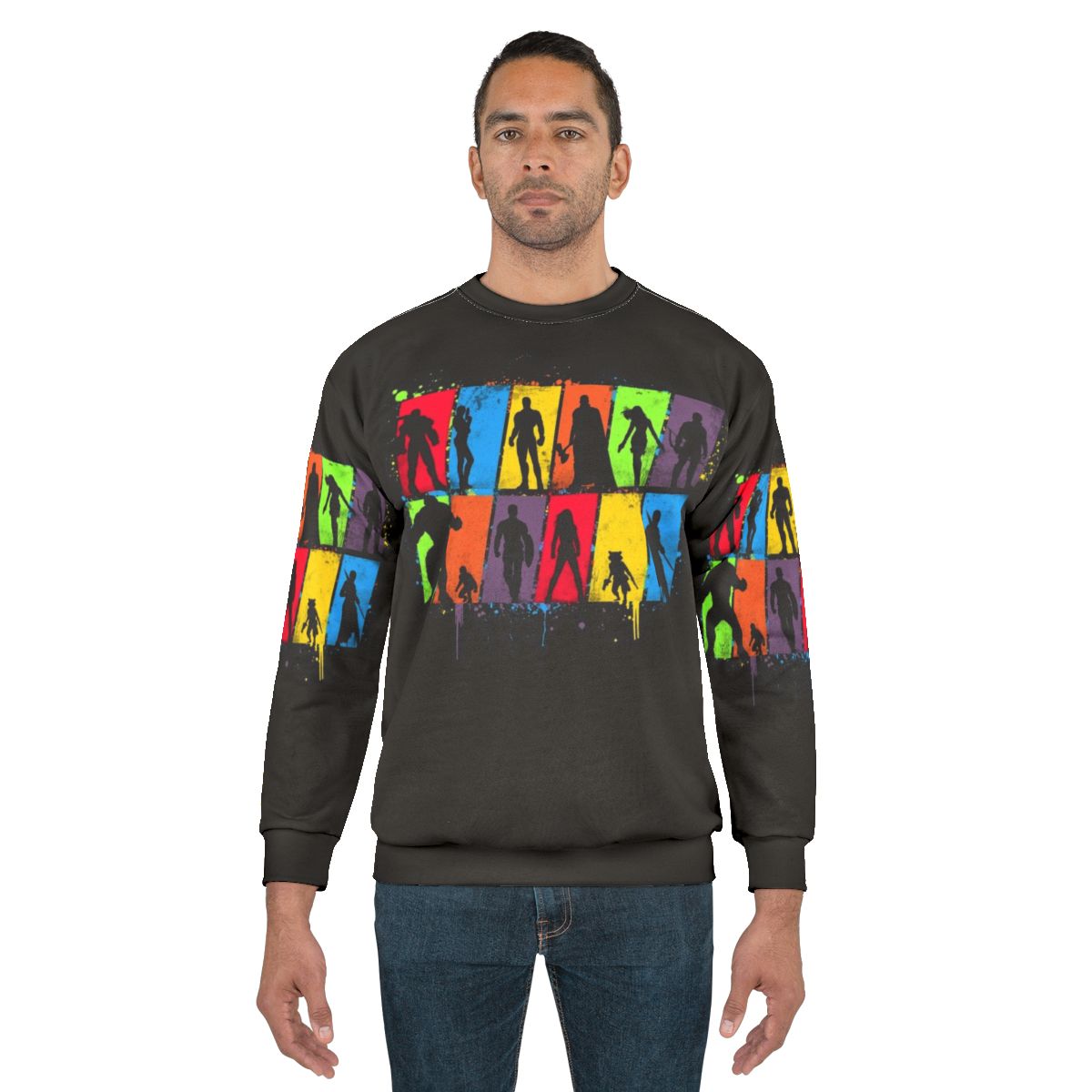 Superhero Sweatshirt with Colorful Neon Design