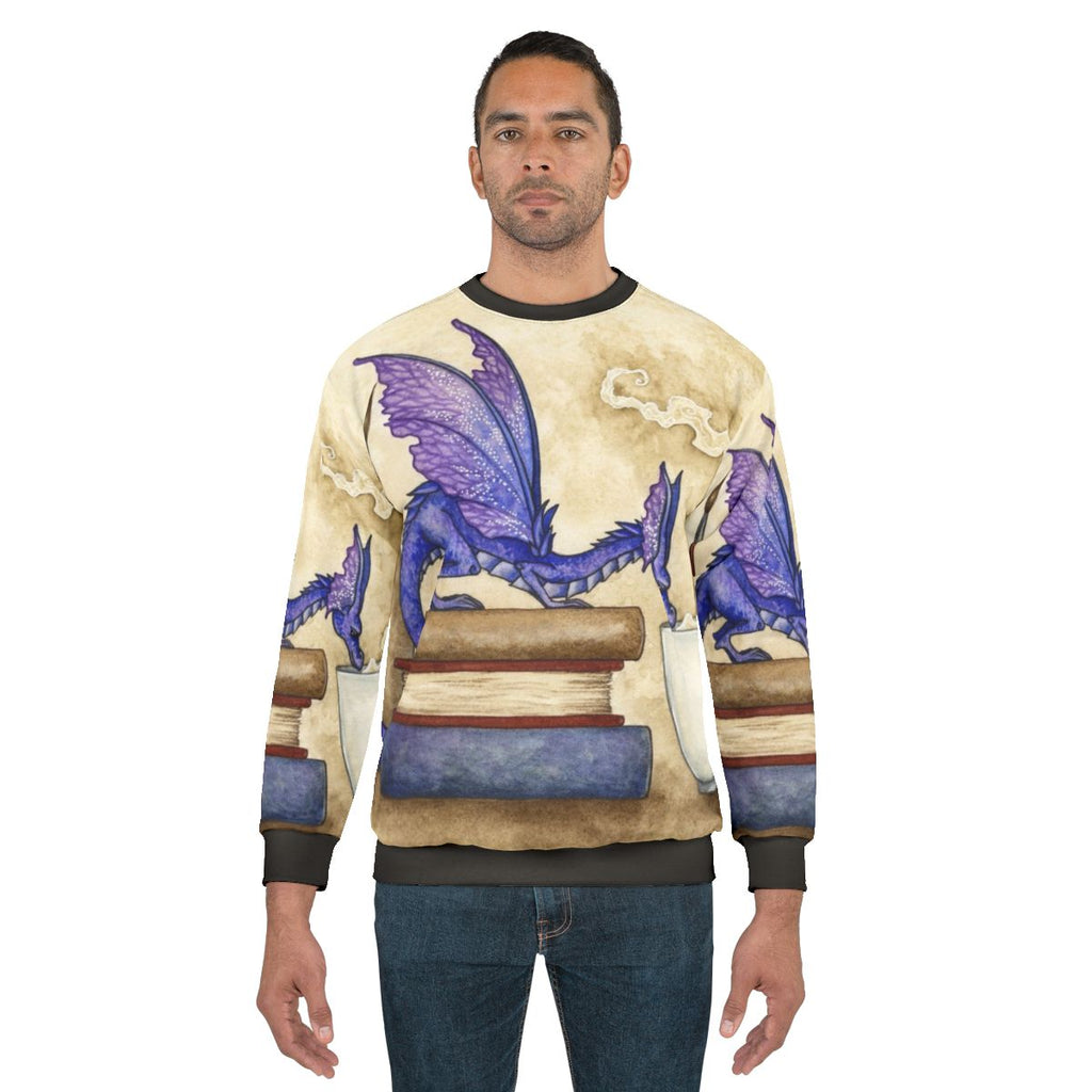 "What's in Here?" fantasy bookworm sweatshirt
