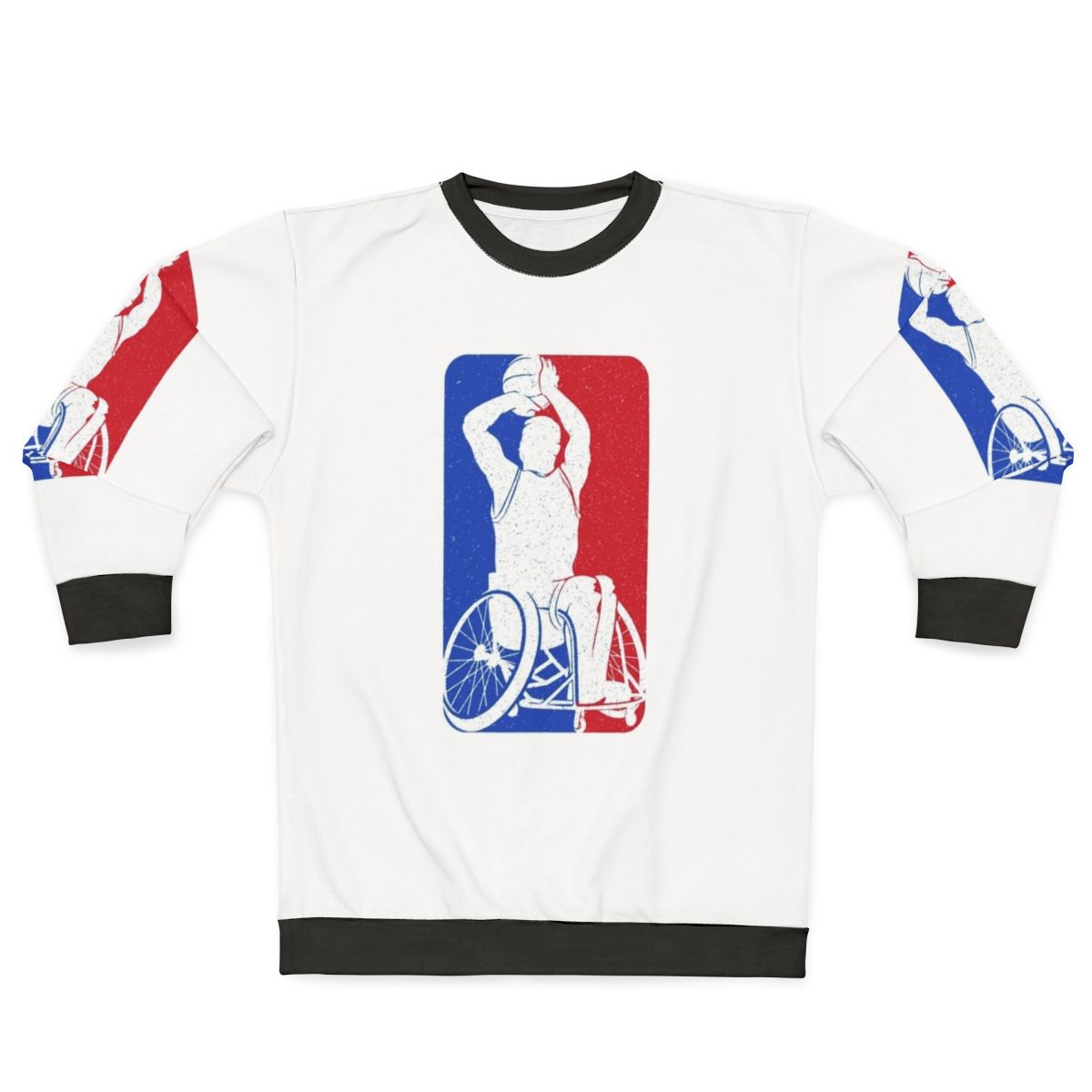Wheelchair basketball player wearing a sweatshirt