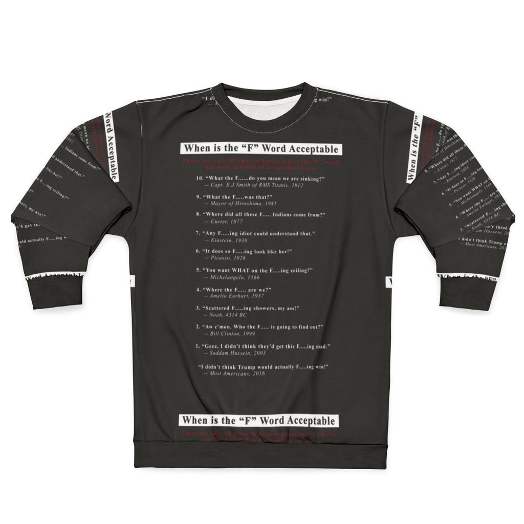 Black Sweatshirt with Profanity Design