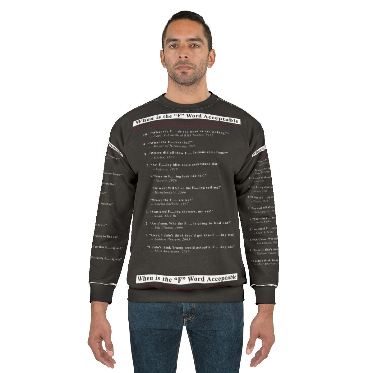Black Sweatshirt with Profanity Design