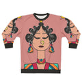 Sophisticated diva doll geometric print sweatshirt