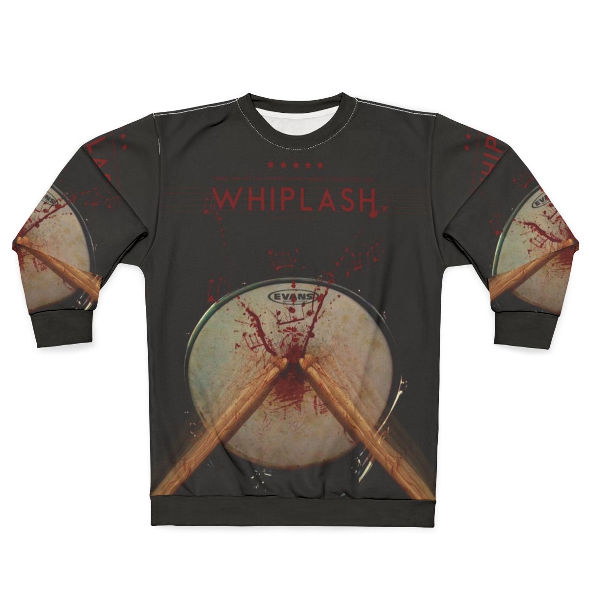 Whiplash movie inspired sweatshirt featuring musical and cinematic elements