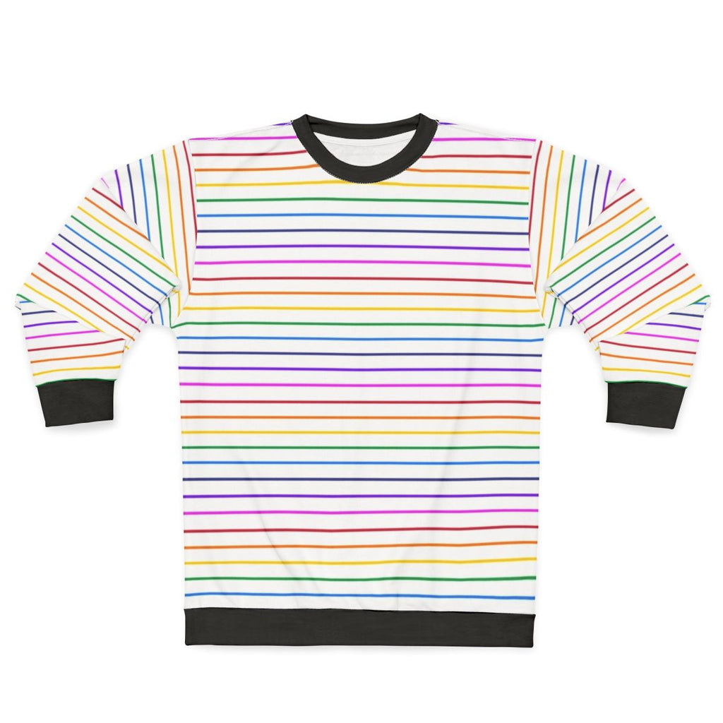 Colorful horizontal rainbow stripe sweatshirt