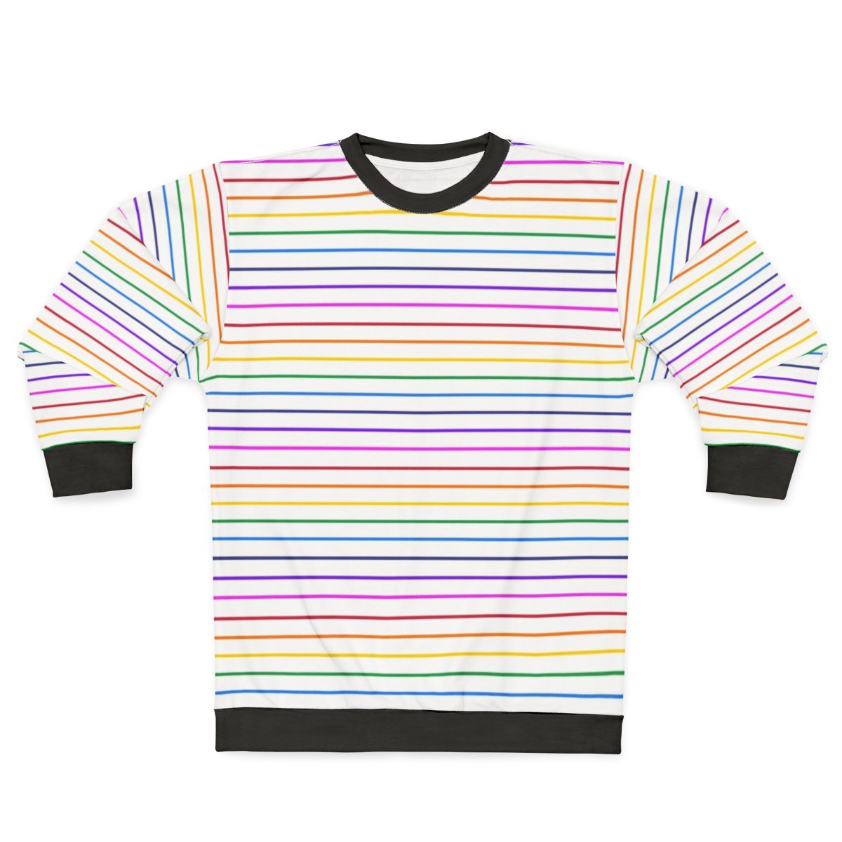 Colorful horizontal rainbow stripe sweatshirt