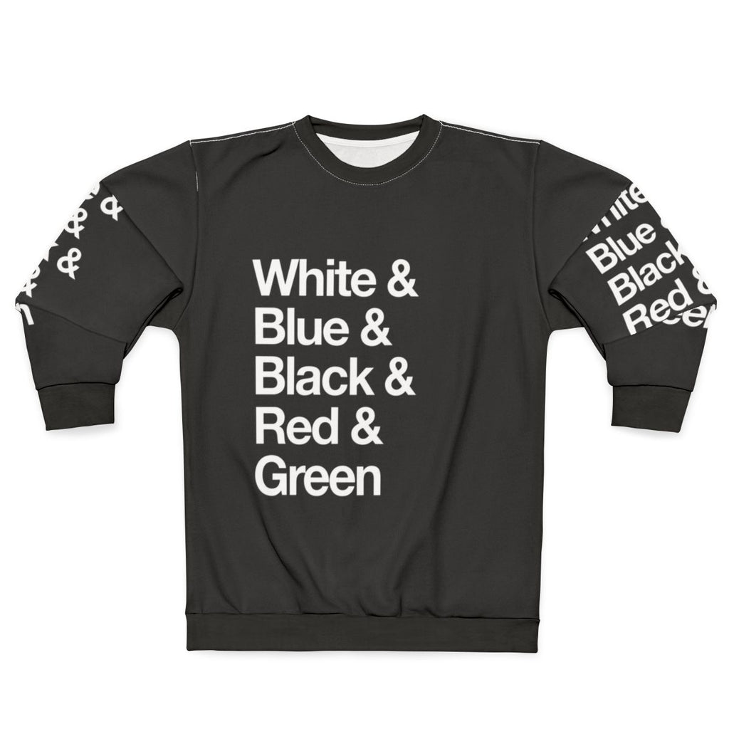 Colorful reversible sweatshirt with magic the gathering inspired design