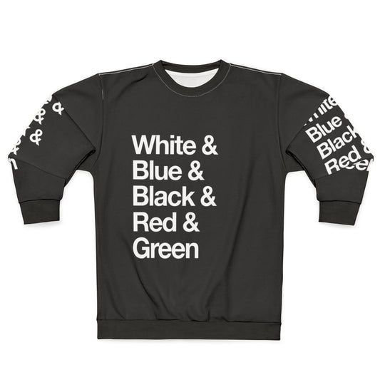 Colorful reversible sweatshirt with magic the gathering inspired design