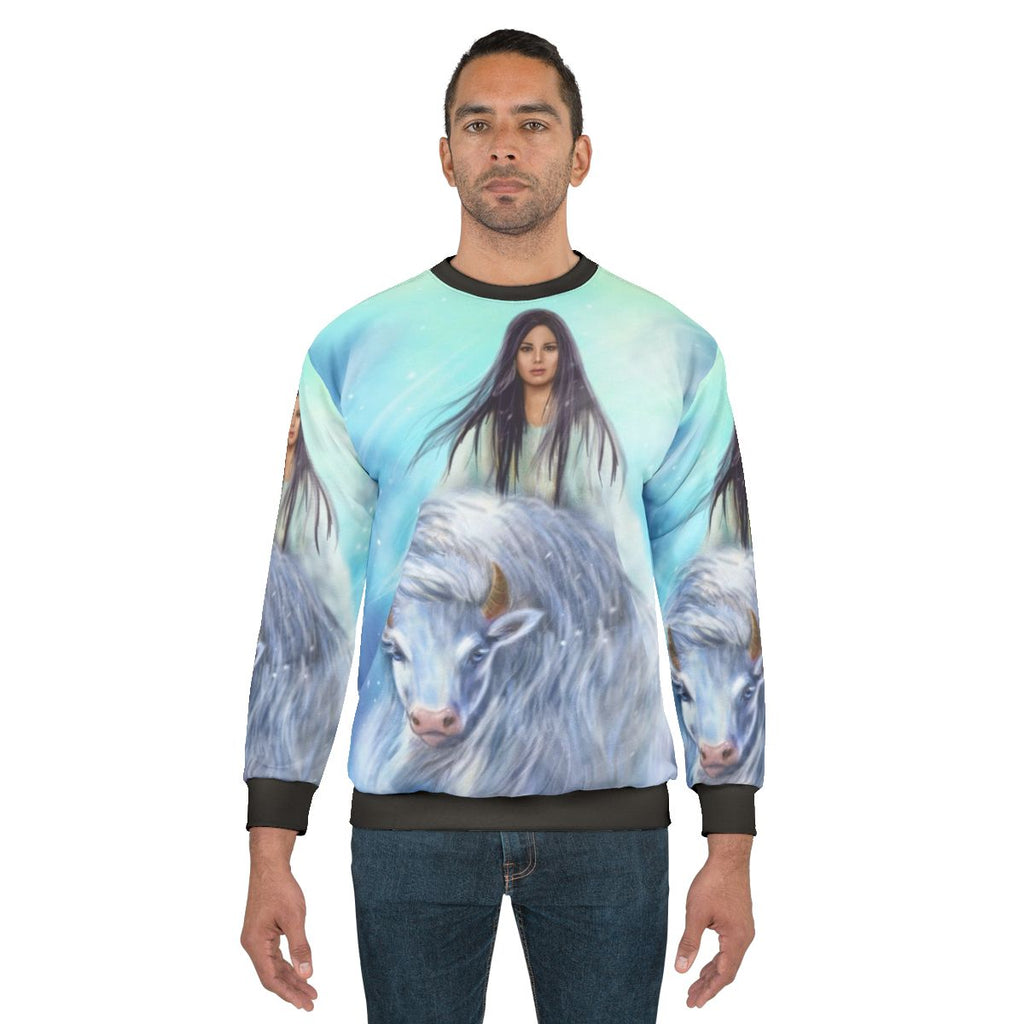 White Buffalo Calf Woman Sweatshirt - Legendary Native American Figure