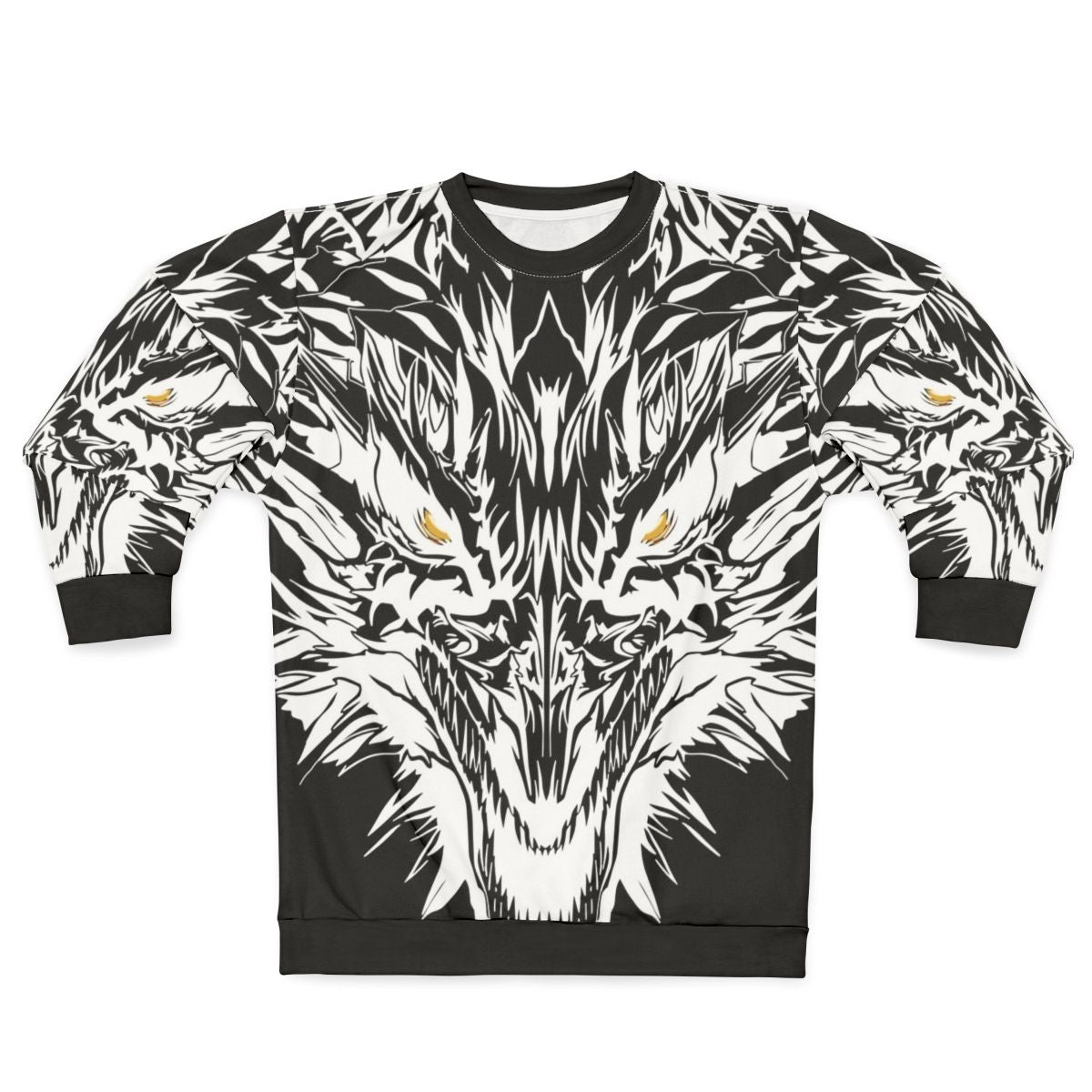 Mystic ice dragon tattoo design on white sweatshirt