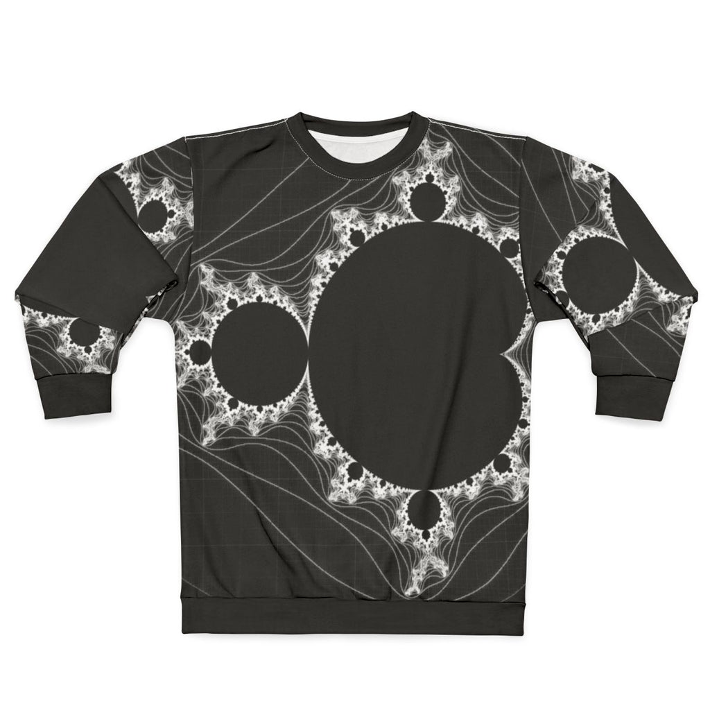 White Linear Mandelbrot Fractal Sweatshirt