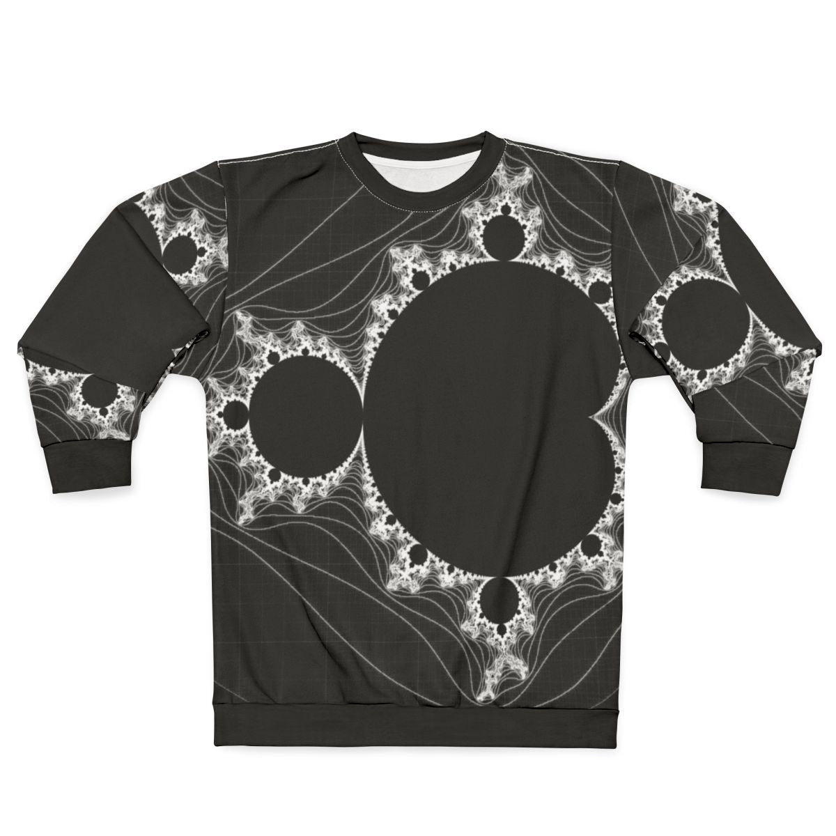 White Linear Mandelbrot Fractal Sweatshirt