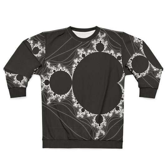 White Linear Mandelbrot Fractal Sweatshirt