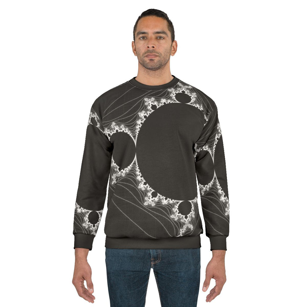White Linear Mandelbrot Fractal Sweatshirt