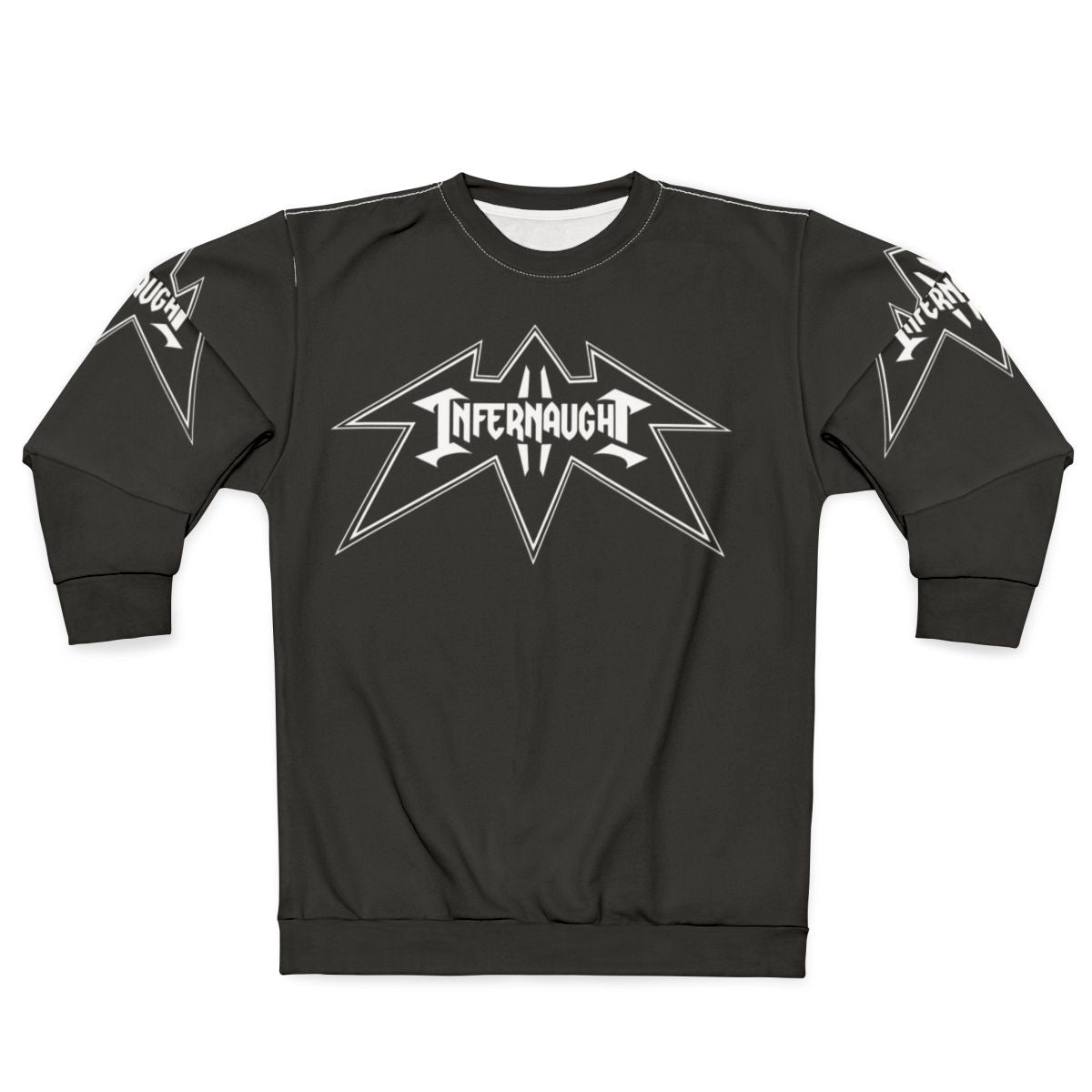 Stylized white logo thrash metal sweatshirt