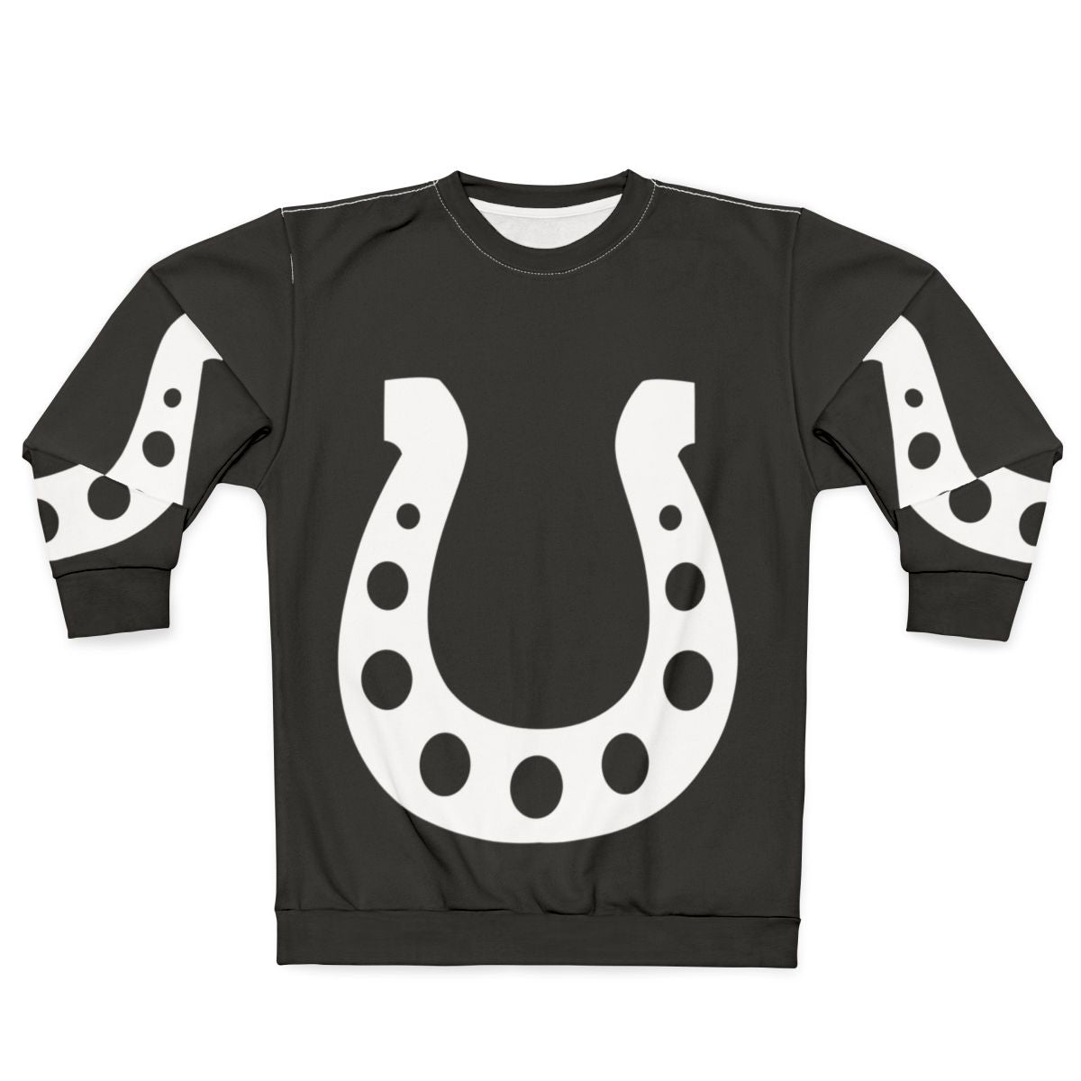 White lucky horseshoe sweatshirt