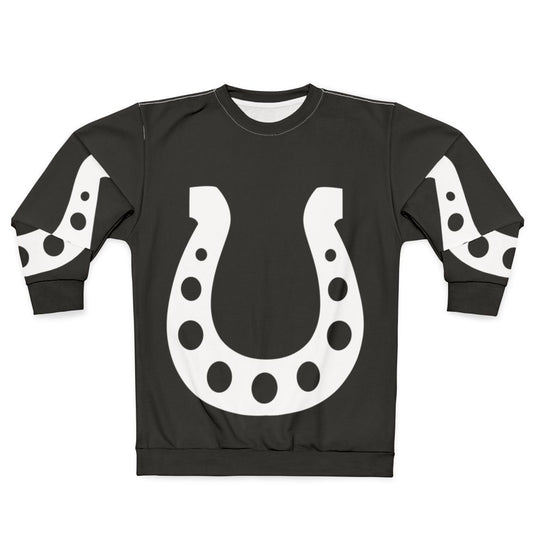 White lucky horseshoe sweatshirt