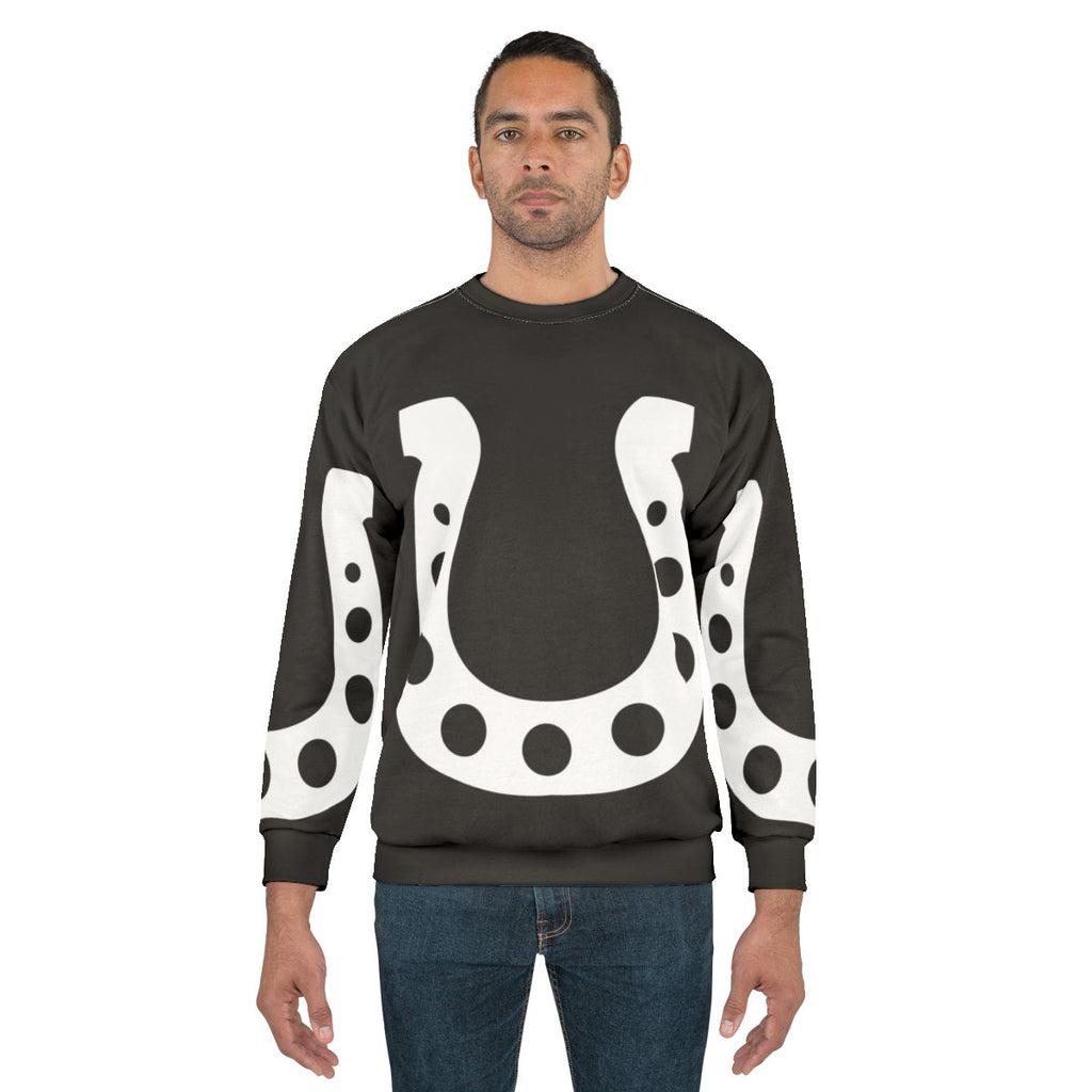 White lucky horseshoe sweatshirt