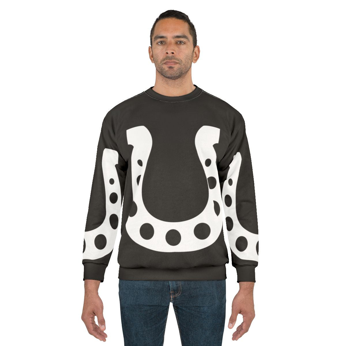 White lucky horseshoe sweatshirt
