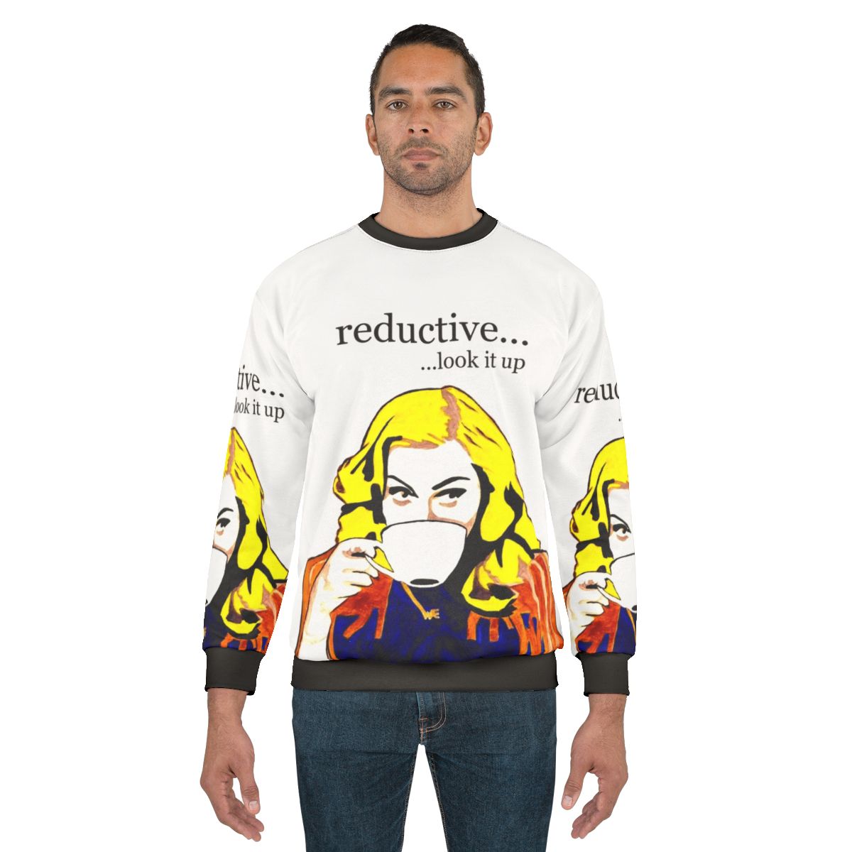 Minimalist white reductive sweatshirt