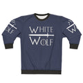 A white sweatshirt with a wolf design, perfect for Game of Thrones fans