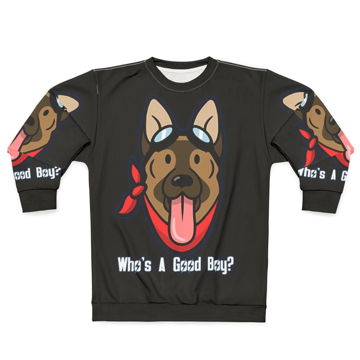 "Dogmeat from Fallout video game featured on a cozy sweatshirt"