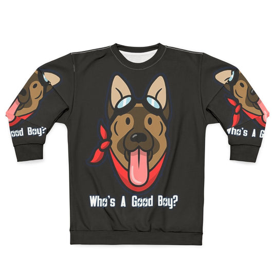 "Dogmeat from Fallout video game featured on a cozy sweatshirt"