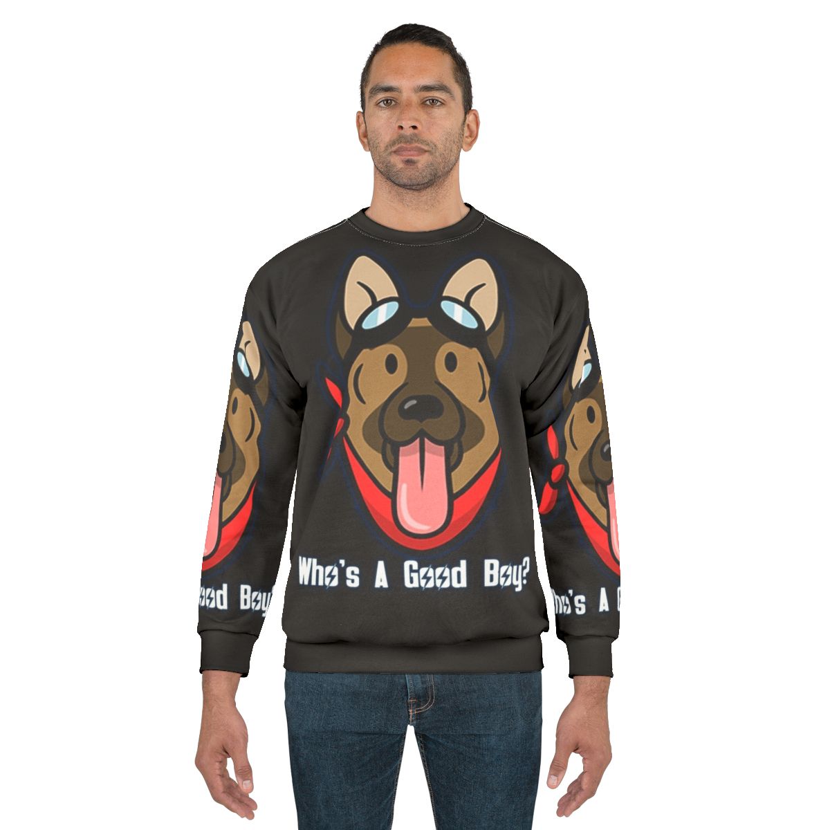 "Dogmeat from Fallout video game featured on a cozy sweatshirt"