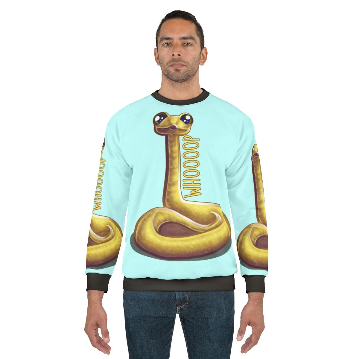 Cute whooping snake design on children's sweatshirt