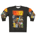 Funny dachshund wearing "Wiener Dog Wars" sweatshirt