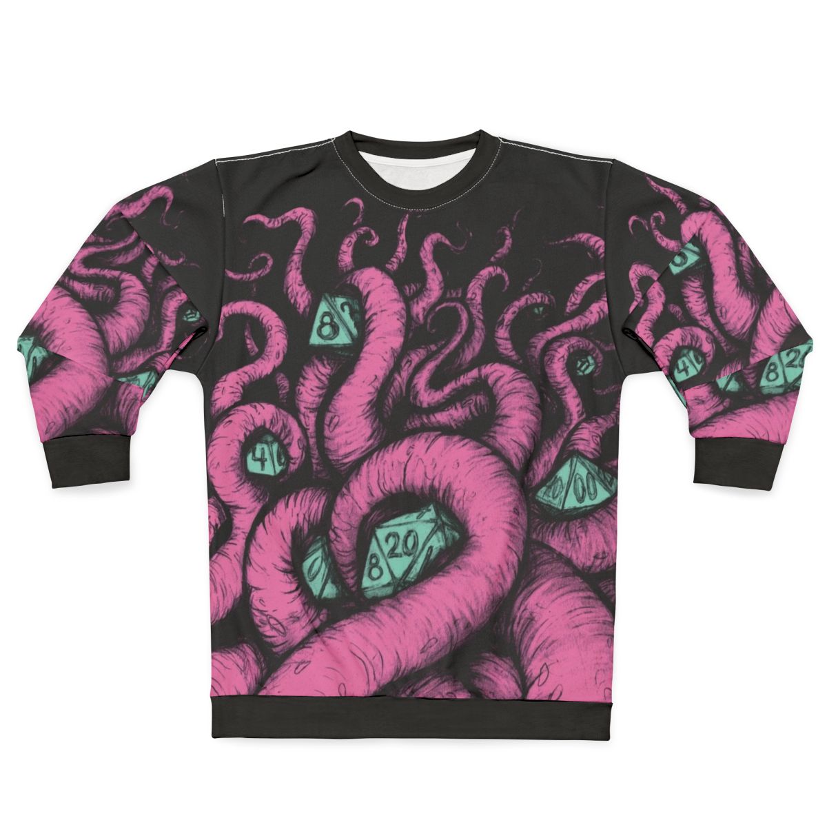Pink and black sweatshirt featuring the wife of the cosmic horror Cthulhu