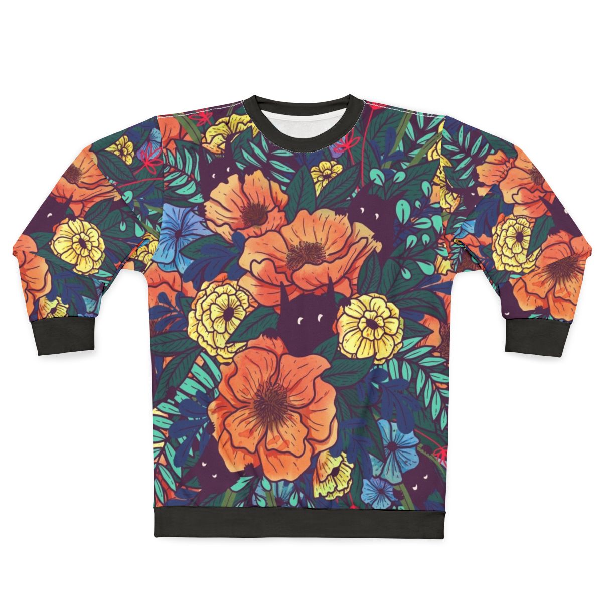 Watercolor wild flowers floral sweatshirt