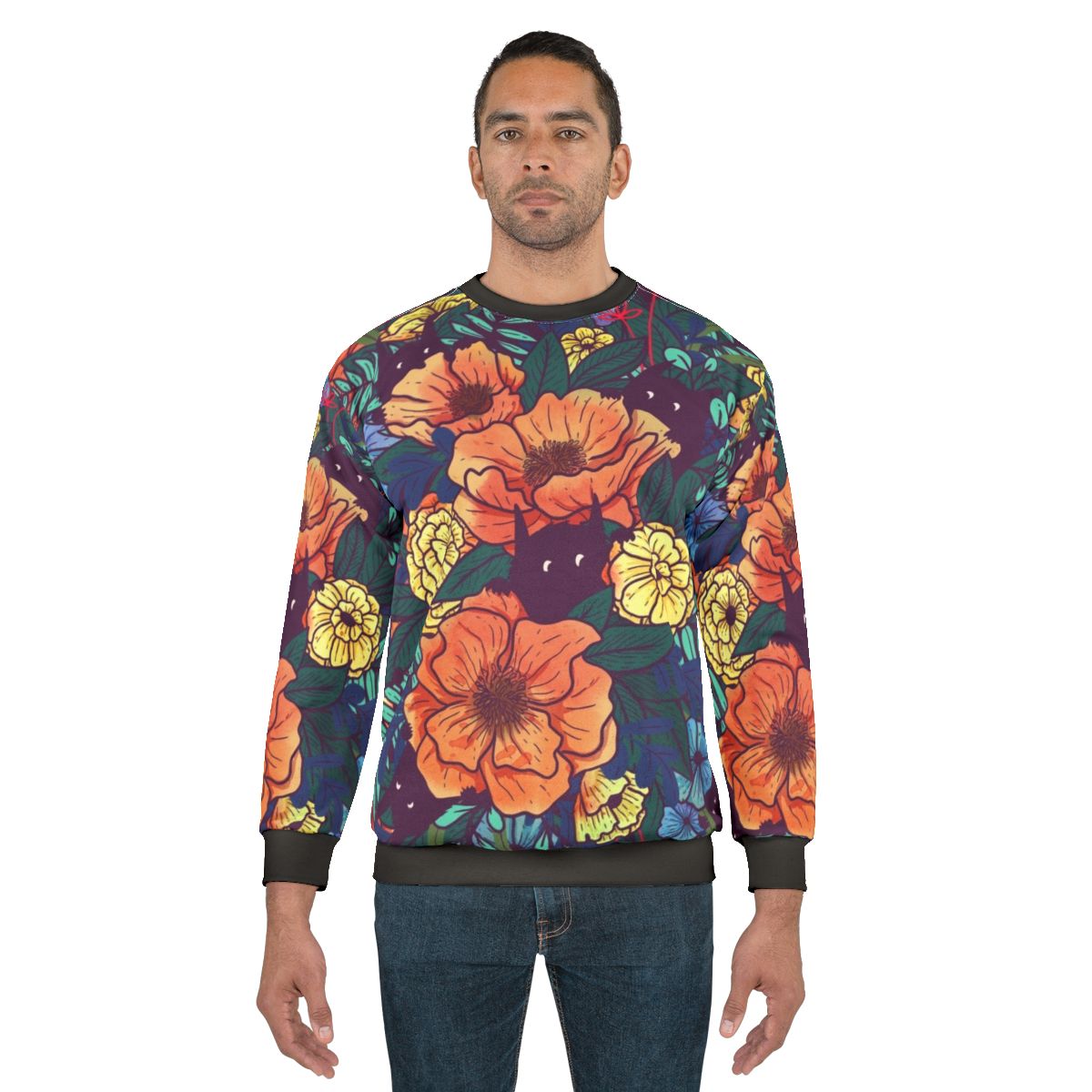 Watercolor wild flowers floral sweatshirt