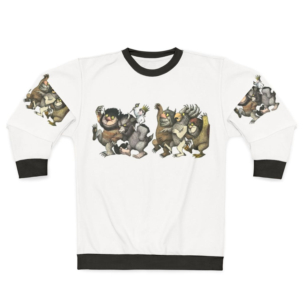 "Wild Things Romp" graphic sweatshirt featuring a monster design