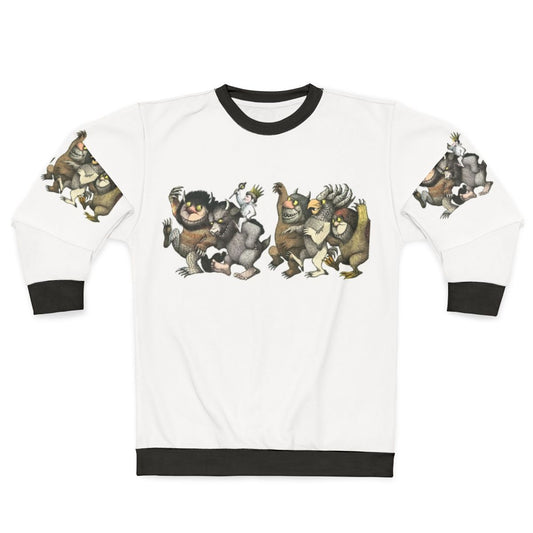 "Wild Things Romp" graphic sweatshirt featuring a monster design