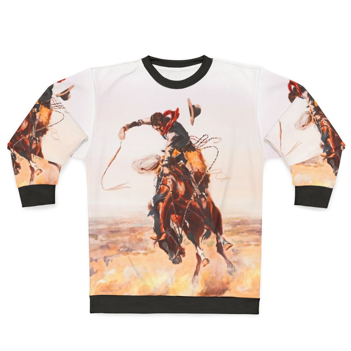 Vintage-style bad horse sweatshirt with western and cowboy elements