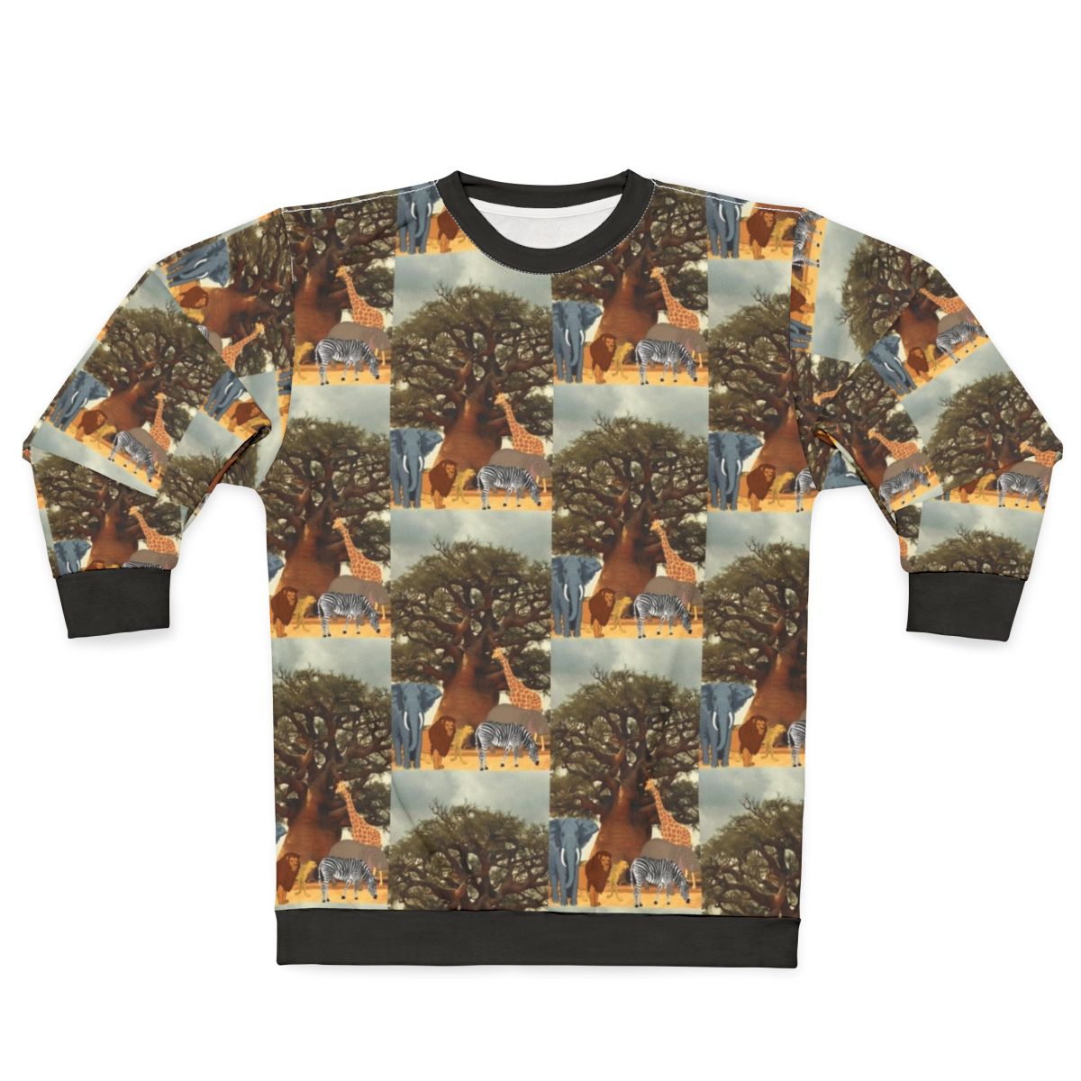 Boabab tree with wildlife, eco-friendly sweatshirt