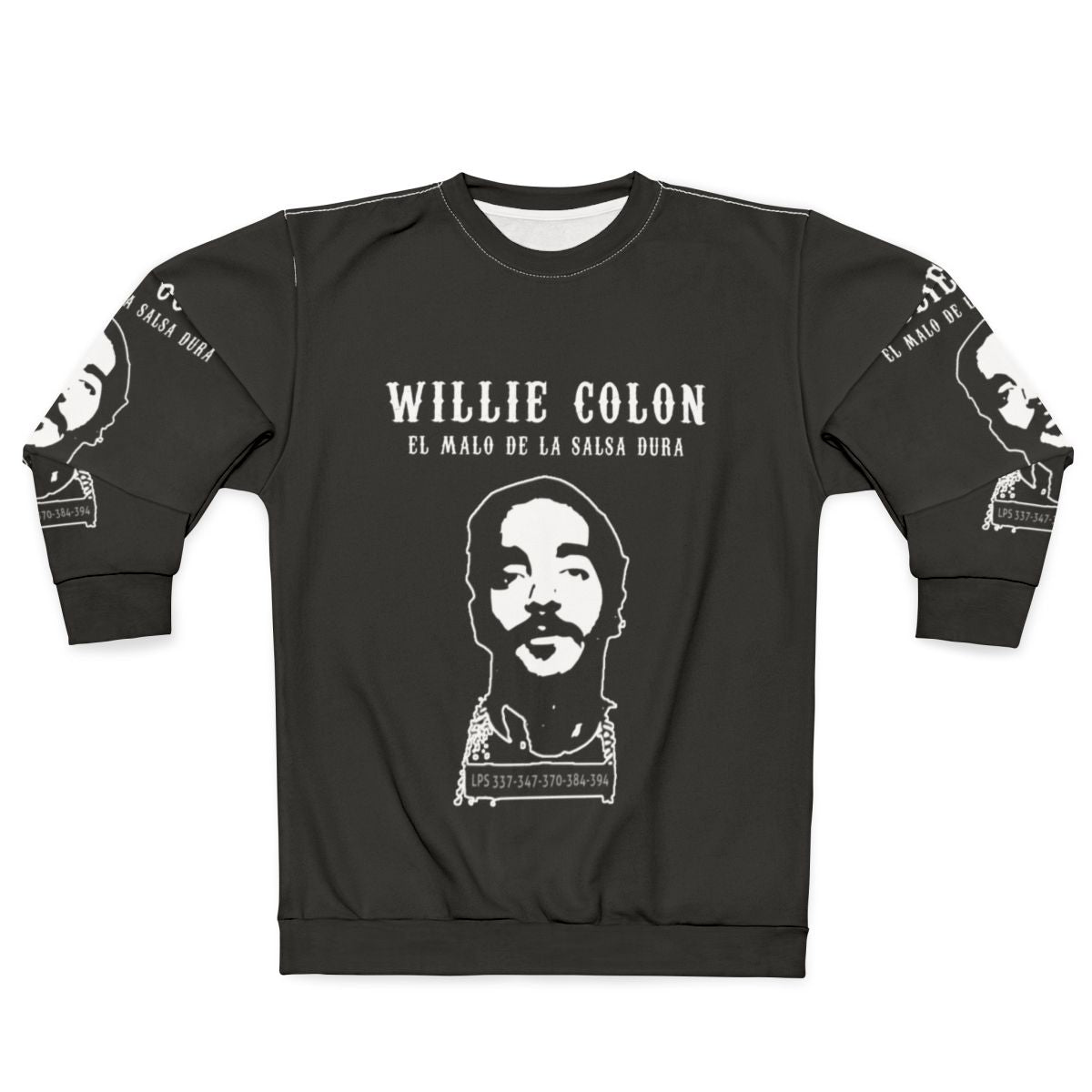 Willie Colón, the Salsa Master, wearing a sweatshirt