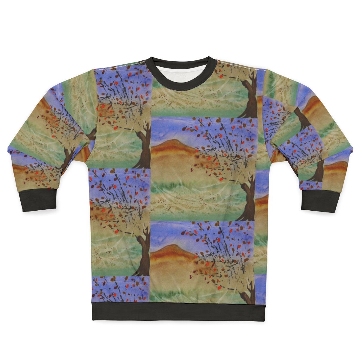 Windswept sweatshirt in natural landscape