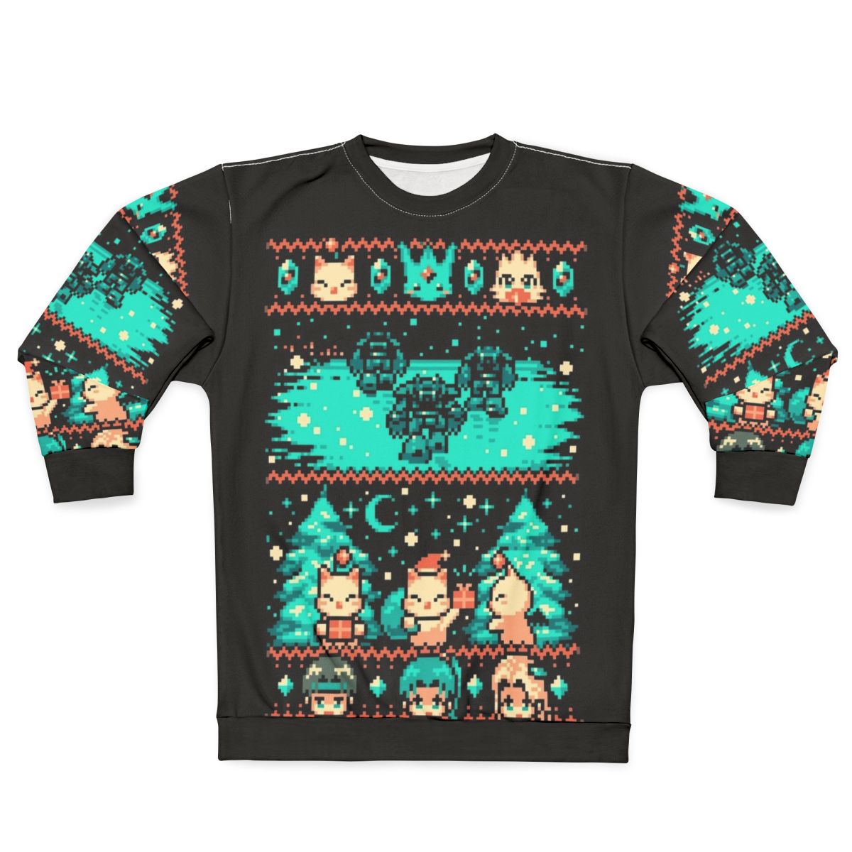 Cozy Winter Fantasy Pixel Art Sweatshirt