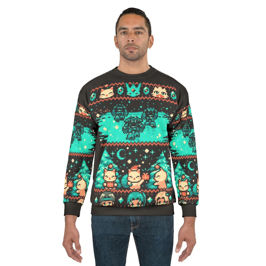 Cozy Winter Fantasy Pixel Art Sweatshirt