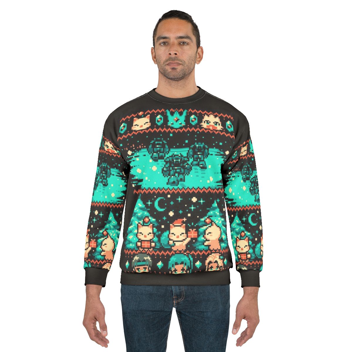 Cozy Winter Fantasy Pixel Art Sweatshirt