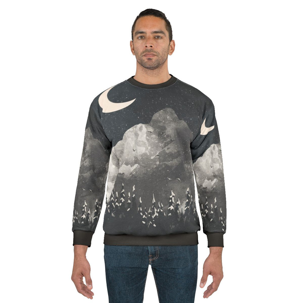 Cozy wolf winter sweatshirt with nature design