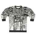 Winter forest sweatshirt with deer and other nature elements